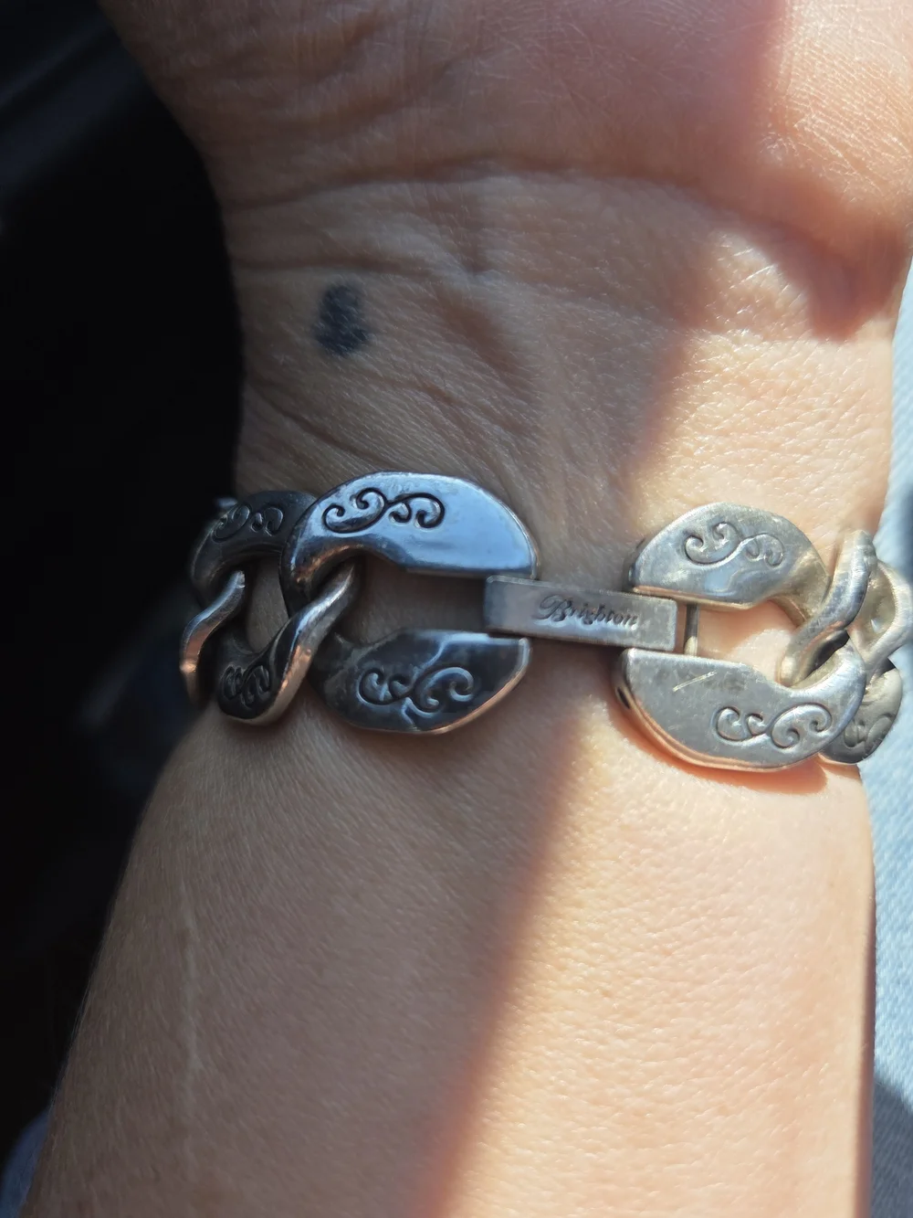 Brighton Silver Swirl Bracelet Watch - White Dial